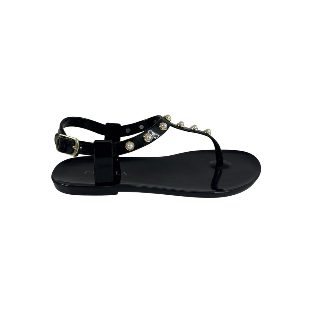 Carvela Kanga Faux Pearl Embellished Jelly Thong Sandal Girls Size 13